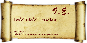 Ivánkó Eszter névjegykártya