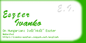 eszter ivanko business card